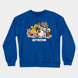 Happy Easter from these Cute Animals with Funny Easter Eggs Crewneck Sweatshirt